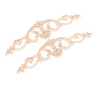 Healeved Lot de 2 Appliques en Bois Sculpté 30X8 CM Décor Mural Autocollant pour Meubles Ornements D’Armoire Élégants Accessoires Décoratifs pour Portes Cuisine et Salon