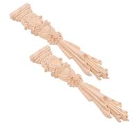Healeved Lot de 2 Appliques en Bois Sculpté pour Armoire et Porte, Décoration Meuble Classique en Bois Naturel, Légères et Faciles à Installer pour Décoration Intérieure