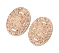 Healeved Lot de 2 Appliques Murales en Bois Sculpté Naturel 20X20 CM Motifs Floraux Vintage Non Peints Décorations Artisanales pour Tête de Lit Meubles et Décoration Intérieure Style