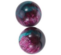 Healeved Lot de 2 Balles D'entraînement Mains 50 Mm en Résine Effet Marbre Violet, Sphères Décoratives de Bureau Multifonctions pour Rééducation et Massage des Doigts, Accessoires
