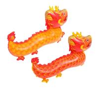 Healeved Lot de 2 Ballons Dragon en Aluminium Orange et Rouge Décoration Festive pour Nouvel An Chinois 2024 Ballon Dragon Chinois pour Fête du Printemps et Ambiance Familiale
