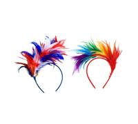 Healeved Lot De 2 Bandeaux Bibi À Plumes Pour Femme : -tête Style Halloween, Style Années 80, Couronne De Costume, Accessoires Pour Cheveux, Déguisement, Cosplay