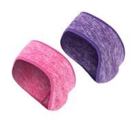 Healeved Lot de 2 Bandeaux Cache-Oreilles en Polaire, Taille Unique, Couleur Violet et Rose Fuchsia, Bandeau Chaud d'hiver Extensible et Respirant pour Course à Pied et Sports en Plein Air