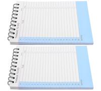 Healeved Lot de 2 Blocs-notes à Spirale Métallique 21 X 14 Cm, Agenda Non Daté avec Pages Lignées, Carnet de Planification Détachable Bleu Clair, Organisation Quotidienne pour Bureau,