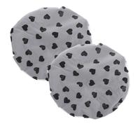 Healeved Lot de 2 Bonnets de Imperméables et Ajustables en Satin pour Femmes Taille Couleur Noire Motif Cœur Réutilisables Adaptés pour Bain Soins Capillaires et Cheveux Longs