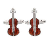 Healeved Lot de 2 boutons de manchette violon pour homme, miniatures réalistes représentant un instrument de musique, cadeau original pour musiciens professionnels, professeurs d'orchestre et