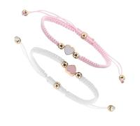 Healeved Lot De 2 Bracelets En Forme De Cœur Pour Couple : Bracelets En Corde Tressée Faits À La Main Avec Motif Cœur Pour Une Amitié Romantique