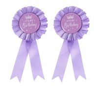 Healeved Lot de 2 broches d'anniversaire - Badge ruban satiné « C'est mon anniversaire » pour femmes, hommes, filles et garçons - Accessoires de décoration et de vêtements pour fêtes et