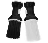 Healeved Lot de 2 Brosses de Barbier pour Coupe de Cheveux, Plumeau de Cou Poils Noirs et Blancs, Accessoires Professionnels de Coiffure pour Nettoyage Nuque, Visage et Oreilles, Adaptés