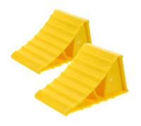 Healeved Lot de 2 Cales de Roue Portables en Bois Triangulaire 15,5 X 10 X 10 Cm, Butées de Pneu Légères et Robustes pour Voiture, Remorque et Moto, Accessoire de Garage et Stationnement