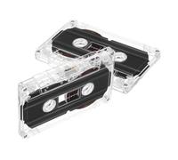 Healeved Lot de 2 Cassettes Vierges en Plastique 30 pour Enregistrement Audio de Voix Style Vintage Rétro Boîtier Transparent pour Fêtes