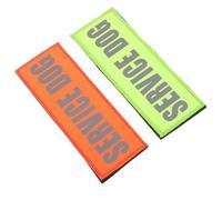 Healeved Lot de 2 Écussons Réfléchissants pour Chiens d'Assistance, Patchs de Sécurité Amovibles Orange et Vert, Compatibles Harnais et Gilets, Identification Visible pour Entraînement et