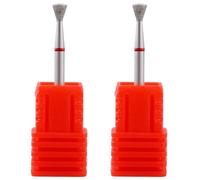 Healeved Lot de 2 embouts de ponceuse à ongles - Embout diamanté à disque volant et cône inversé pour lime électrique à tige de 2,4 mm (3/32") - Outil professionnel de nettoyage et