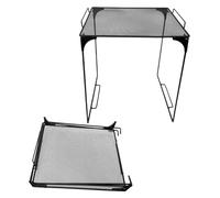 Healeved Lot de 2 Étagères de Rangement Pliables en Métal Ajouré Noir Organisateurs Empilables pour Casier Armoire Cuisine Séparateurs Pratiques pour Optimiser L’Espace sous Évier et