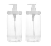 Healeved Lot de 2 flacons distributeurs rechargeables transparents - 1 000 ml - Bouteilles de voyage vides en plastique anti-fuite - Conteneur à pompe pour produits de toilette, shampoing, lotion