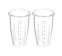 Healeved Lot de 2 Gobelets en Plastique Transparent Gradués 650 Ml pour Mixeur, Accessoires de Rechange Polyvalents, Compatibles Blender et Blender de Comptoir, Récipient Mixer la Cuisine