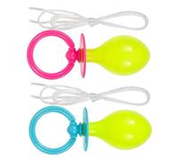 Healeved Lot de 2 Grosses Tétines en Plastique Léger Accessoire de Déguisement pour Adulte Tétine Géante Cosplay Accessoire de Fête Original Couleurs Rose et Bleu pour Soirées à Thème