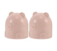Healeved Lot de 2 houppettes pour le corps et boîte de rangement - Boîte à poudre rechargeable en forme d'ours avec tamis pour bébé - Applicateur houppette compact, idéal pour la maison, les