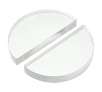 Healeved Lot de 2 Lentilles Semi-Circulaires en Verre Optique Matériel Pédagogique de Physique Lentilles Convexes pour Expériences Optiques en Laboratoire Outil D’Enseignement