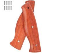 Healeved Lot de 2 Manches de Rechange en Bois Rouge Poirier Trou pour Couteaux Cuisine Poignée de Couteau en Bois Massif Accessoire de Réparation pour Usage Domestique Couleur Aléatoire