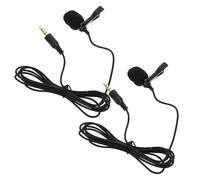 Healeved Lot de 2 Microphones Cravate Filaires Noirs Prise 4 Pôles, Mini Micro pour Téléphone Portable, Ordinateur Portable et Diffusion en Direct, Microphone sans Utilisation des Mains