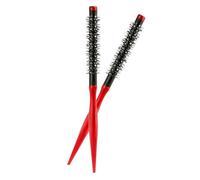 Healeved Lot de 2 Mini Brosses à Cheveux Rondes en Nylon Rouge 13 - Brosse de Coiffage Portable pour Brushing Coiffage Cheveux Courts et Franges Brosse Ronde pour Voyage et Usage