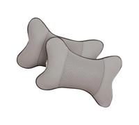 Healeved Lot de 2 Oreillers Cervicaux Auto Gris, Coussins Cervical Universels pour Appui-tête Voiture, Protège-Cou de Voyage 4 Saisons, Soulagement Cervical pour Conducteurs Adultes