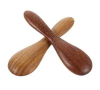 Healeved Lot de 2 Outils en Bois de Santal pour Masque Facial - Spatules Applicatrices et Bâtons de Massage Facial Gua Sha Format Compact pour Soins Beauté Visage Naturels et Relaxation