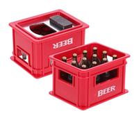 Healeved Lot de 2 Ouvre-bouteilles Magnétiques de Caisse à Bière Rouge, Petit et Portable, Accessoire Fête Multifonction pour Bière, Ouvre-canette et Décor Bar, Matériel Solide et Original
