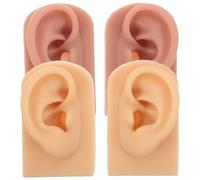 Healeved Lot de 2 paires de modèles d'entraînement au perçage des oreilles en silicone, pour gauche et droite, souples et flexibles, pour présentation de bijoux, modèle d'anatomie humaine
