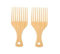 Healeved Lot De 2 Peignes à Huile Pour Hommes à Dents Larges En Bambou Naturel, Format Moyen, Antis-static, Adaptés Pour Cheveux Épais Et Bouclés, Coiffure Salon Et Usage Quotidien