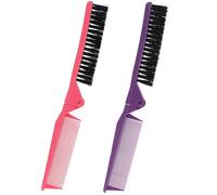 Healeved Lot de 2 Peignes Pliables Compacts pour Cheveux, Petites Brosses de Poche en Plastique, Couleur Violet Foncé et Rose Foncé, pour Démêler et Coiffer en Voyage Quotidien