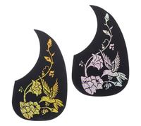 Healeved Lot de 2 Pickguards Autocollants en Plastique pour Guitare Acoustique Forme Goutte D’Eau Couleurs Or et Argenté Protection les Chocs Accessoires pour Guitare Classique et