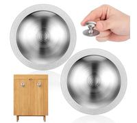 Healeved Lot de 2 Poignées à Ventouse en Acier Inoxydable Brossé Mini Poignées Adhésives pour Portes Verre Portes Coulissantes D’Armoires et Réfrigérateurs sans Perçage Fixation