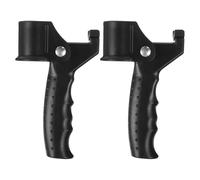 Healeved Lot de 2 poignées de canne de marche pour personnes âgées et handicapées, support de canne, autocollant ou béquille, compatible avec tube de béquille, noir