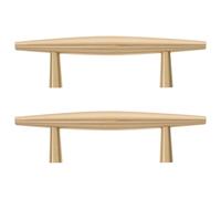 Healeved Lot de 2 Poignées de Meuble en Laiton Massif 64 Mm, Petites Poignées de Tiroir et Porte, Finition Cuivre Naturel, Accessoires pour Armoires, Commodes et Placards, Adaptées