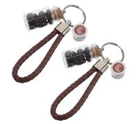 Healeved Lot de 2 Porte-clés Café Grains de Café en Vrac Breloques Suspendues pour Paquet à Main et Paquet à Dos Accessoires Charme Mignons pour Amateurs de Décoration Sachets