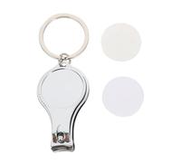 Healeved Lot de 2 Porte-Clés Multifonctions en Métal Coupe-Ongles Portable Anneaux Vierges à Transfert Thermique Camping Activités de Plein Air