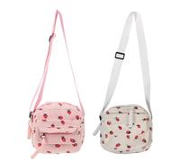 Healeved Lot de 2 sacs à main fraises : sac fourre-tout fraises, mignon et esthétique, sac bandoulière en velours côtelé pour femme avec bandoulière réglable, sacs à main tendance pour le