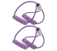 Healeved Lot de 2 Set de Bandes de Résistance Élastiques de 8 pour Exercices de Fitness et Musculation Bandes de Résistance Poignées Ergonomiques Kit Portable Violet pour Pilates Yoga