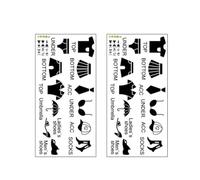 Healeved Lot de 2 sets de Sets D’Étiquettes Autocollantes Amovibles Noires pour Vêtements Stickers de Classification pour Chaussures et Garde-Robe Organisation Pratique pour Placards et