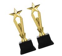 Healeved Lot de 2 Trophées Étoiles Dorés en ABS pour Garçon et Filles - Mini Trophées de Récompense Scolaire pour Danse Chant Sport et Concours D’Éloquence - Souvenir de Victoire et
