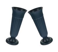 Healeved Lot de 2 Vases Commémoratifs en Polypropylène Vert Foncé Base Stable Jardinières de Colonne Romaine pour Fleurs de Cimetière Pots Décoratifs Résistants pour Tombeaux et