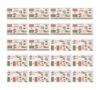 Healeved Lot de 20 Autocollants Mini Drapeaux de Pays pour Peau, Tatouages Temporaires Drapeau Mexicain Légers et Respirants pour Thème Football et Fêtes Sportives