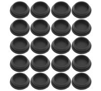 Healeved Lot de 20 bouchons en silicone noir, capuchons de verrouillage à enclenchement, œillets de bouchon ronds pour trous de 7/8", petits d'étanchéité pour meubles, automobiles et