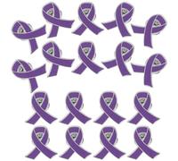 Healeved Lot de 20 Broches Ruban de Sensibilisation en Métal Émaillé Violet, Épingles de Revers pour Événements Caritatifs et Accessoires Vêtements Femmes, Taille Standard