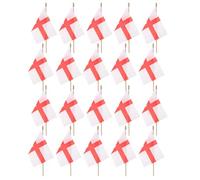 Healeved Lot de 20 drapeaux anglais sur hampe - Petits drapeaux anglais à main - 31,5 x 21 cm, simple face, avec mât pour la décoration de la fête nationale, des événements sportifs et des