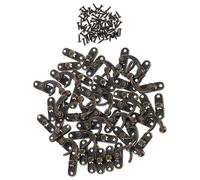 Healeved Lot de 20 fermoirs à crochet en fer couleur bronze antique, fermoir à bascule droit 27x33 mm avec vis, pour boîtes à bijoux, valises, boîtes en bois et loisirs créatifs