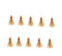 Healeved Lot de 20 Mini Balais Décoratifs avec Corde Rouge, Grand Format, Accessoires de Sorcière Suspendus pour Décoration Halloween, Jouets Balai d'halloween pour Cosplay et Fêtes