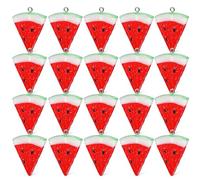 Healeved Lot de 20 Mini Breloques Pastèque en Résine Tranches de Fruits Réalistes pour Fabrication de Bijoux DIY Perles Décoratives pour Bracelets Colliers et Boucles D’Oreilles
